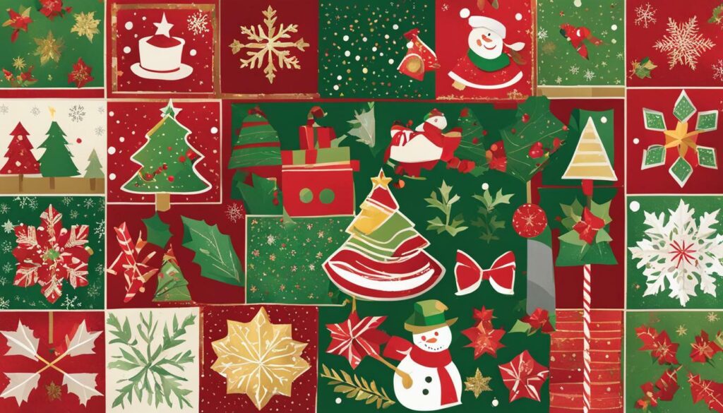 Christmas card collage template