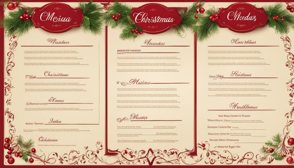 Christmas menu template