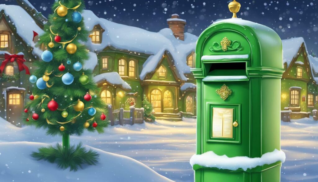 Green post box for Santa letters