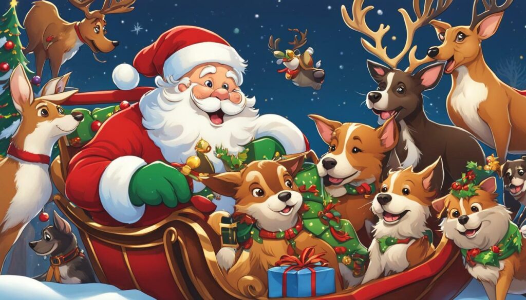 Santa Claus with pets