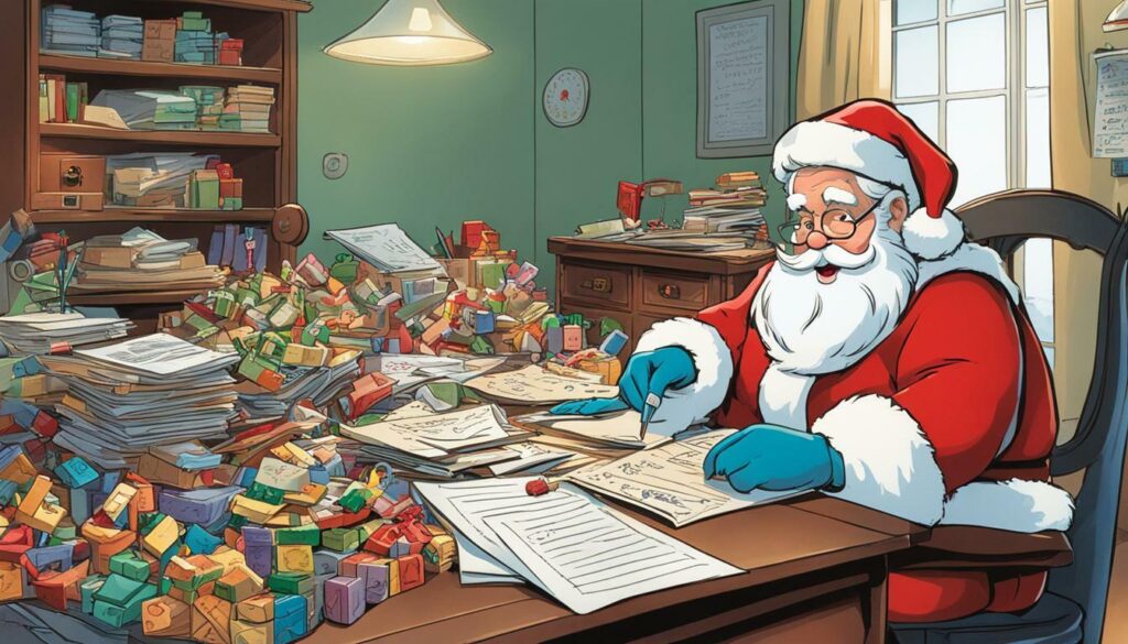 Santa Claus writing a letter