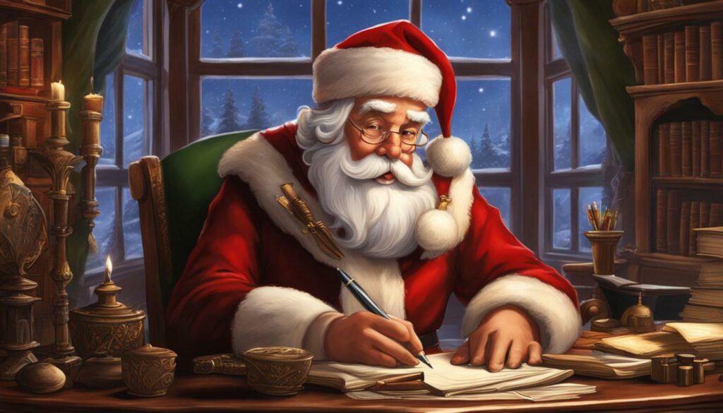 Santa Claus writing a letter