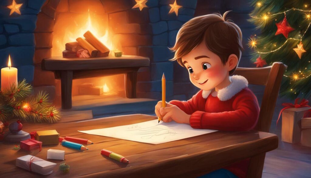 child writing a letter to Santa