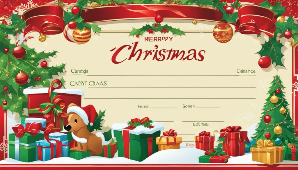 editable Christmas gift certificate templates