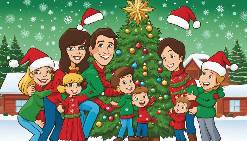 festive Brady Bunch Christmas card design