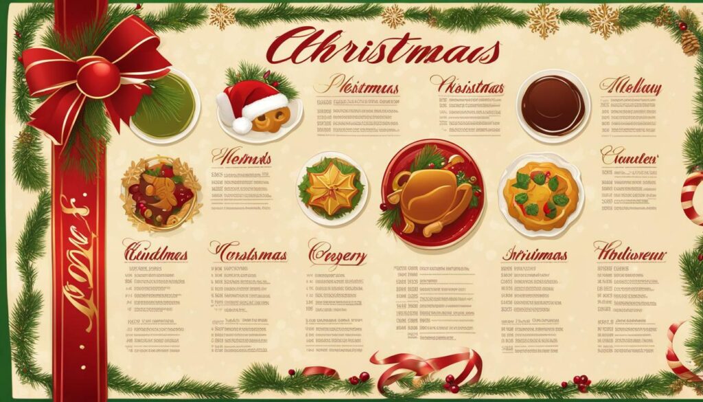 restaurant christmas menu