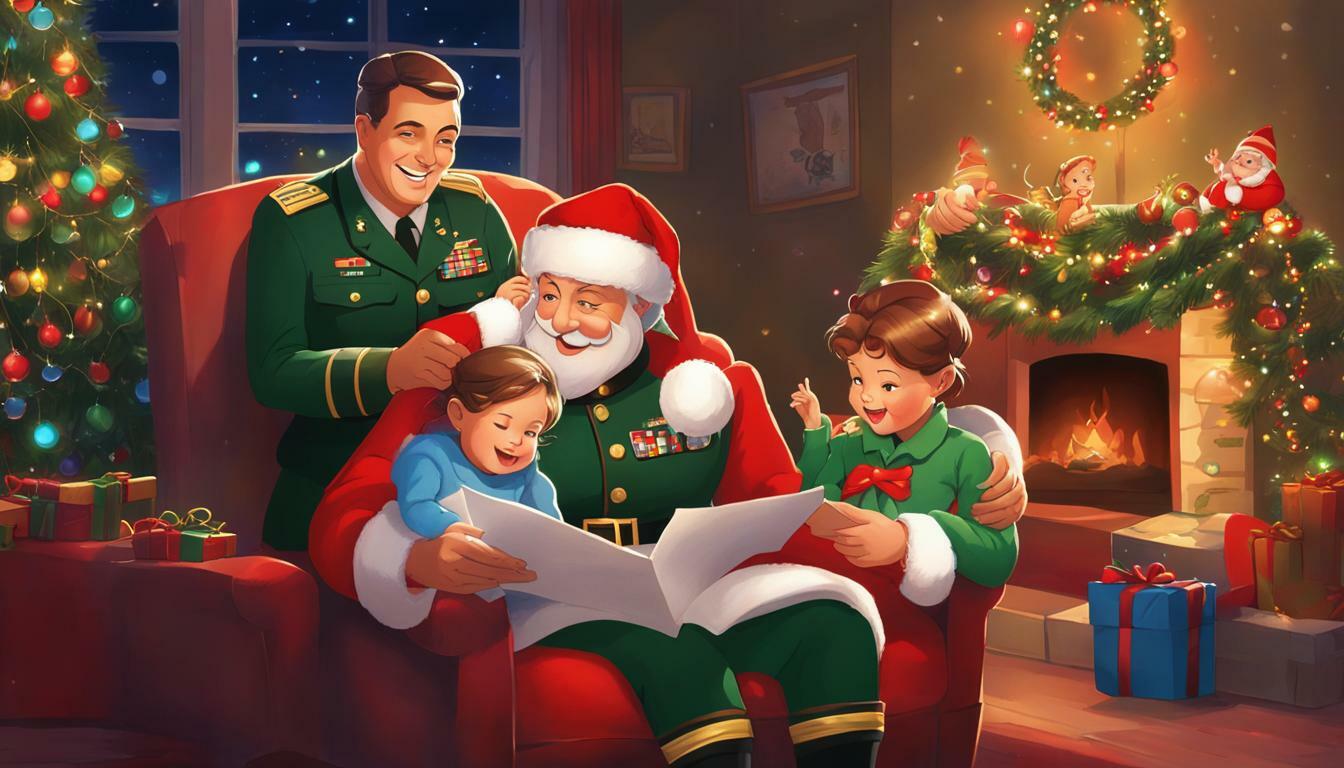 Military family receiving a Santa letter